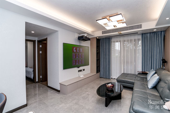 95㎡三居，客餐廳之間打造工作區(qū)，將生活與工作和諧結(jié)合